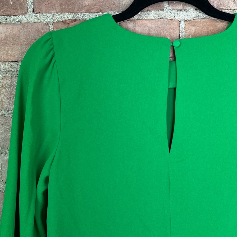 H&M Green, Puff Sleeve, Short Dress, Size 4 - Picture 4 of 5